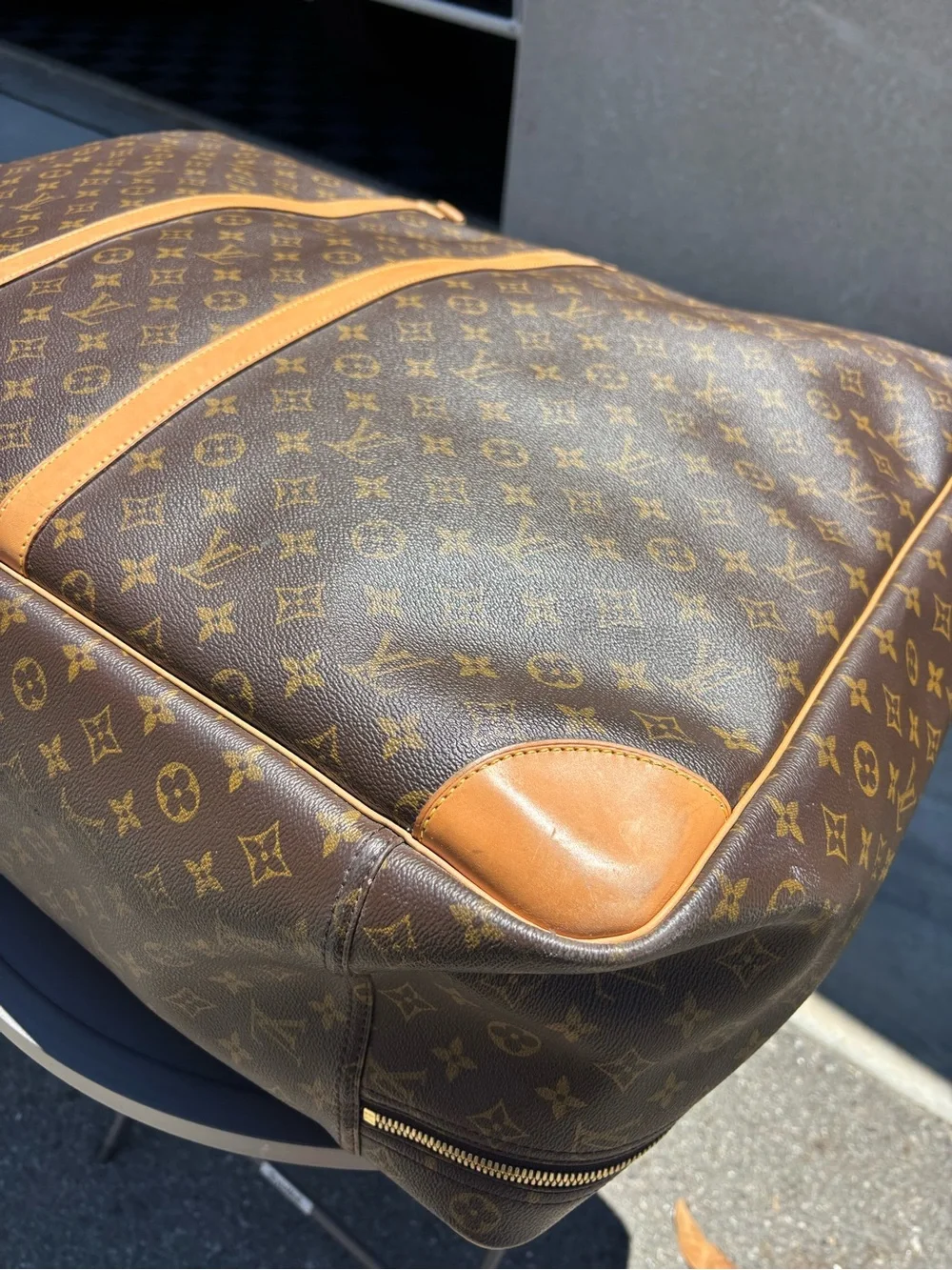 Louis Vuitton Monogram Canvas Travel Holdall with Vachetta Trim